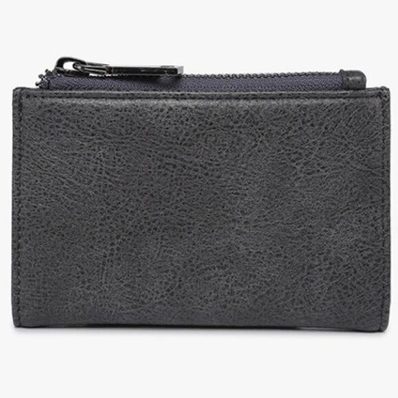 Zara RFID Zip-Top Snap ID Holder Card Wallet Charcoal Grey - Picture 1 of 3